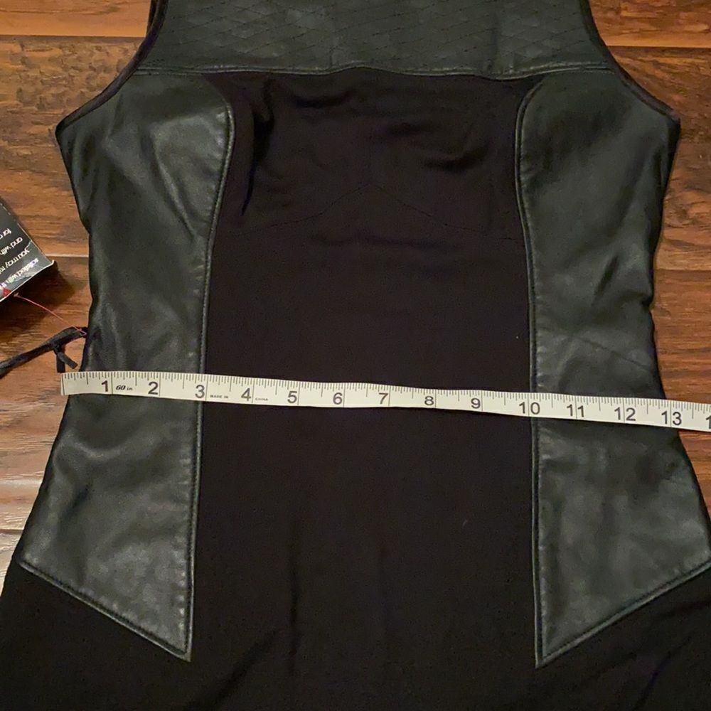 Bebe Black Leather Panel Dress - Picture 7 of 13